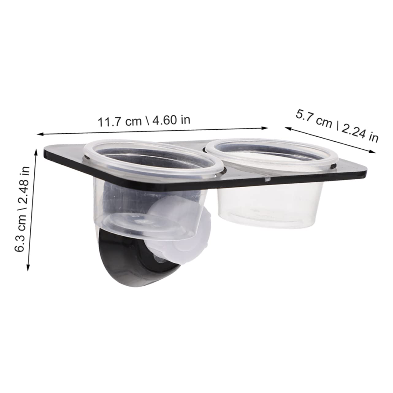 BESPORTBLE 4 Juegos Tazón De Reptil Comida De Gecko Crestado Plato De Agua De Reptil Suministros para Tanques De Reptiles Dispensador De Agua para Reptiles Tanque De Tortuga El Plastico Black