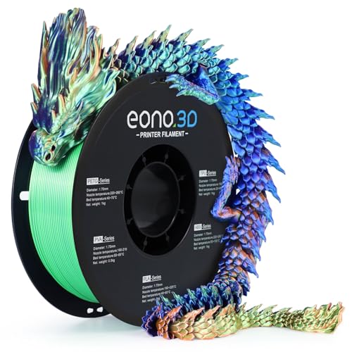 Image of Silk Tri-Color PLA Filament 1.75mm, Coextruded 3D Printer Filament, Color Changing Rainbow Silk PLA, Ultra Glossy Multicolor Printing PLA, Tangle Free, ±0.03mm, 1KG Spool, Blue Green Gold