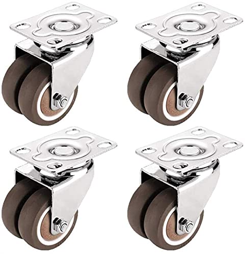 Roulettes pour meubles pivotantes et robustes en caoutchouc sans freins lot de 4
