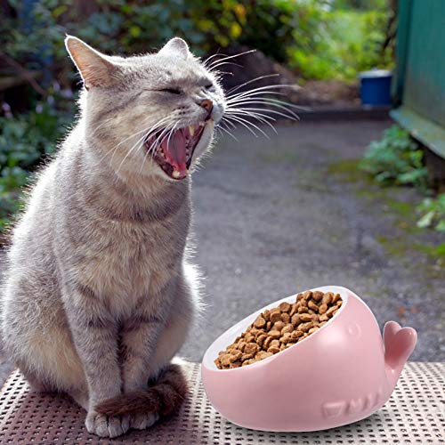 POPETPOP Cerâmica Gato Cão Tigela Prato Forma de Baleia Comida para Animais de Estimação Comedouro p