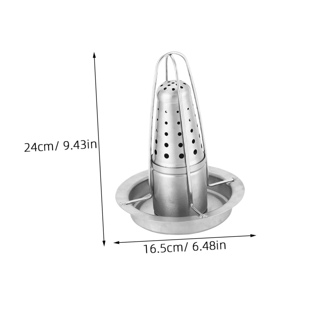 INOOMP Supporto Cottura Pollo Barbecue in Acciaio Inox, Griglia per Arrosti Leggera e Compatta per Barbecue all’Aperto