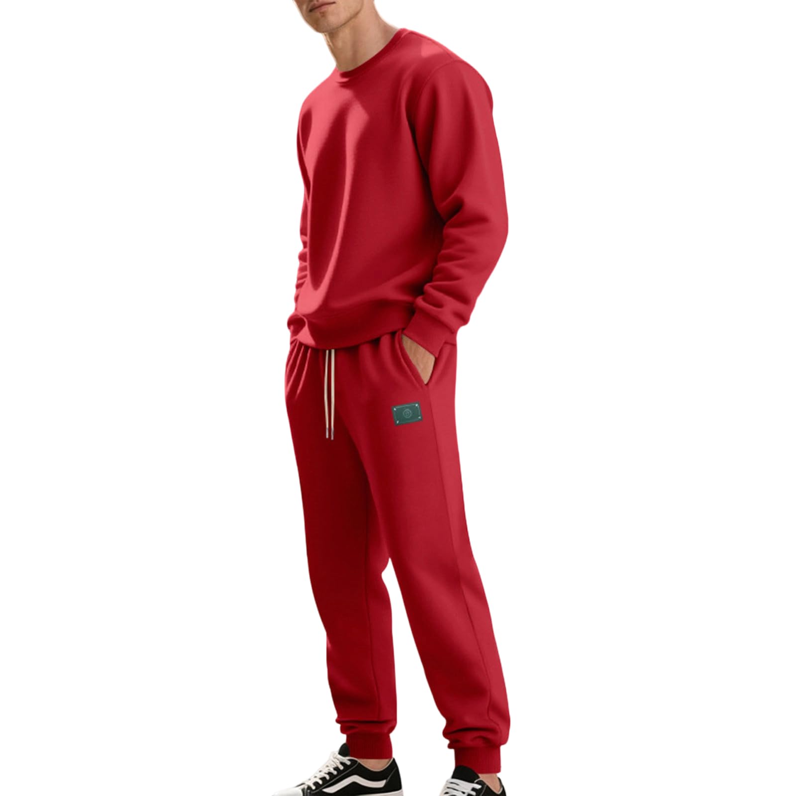 Pratico set di abbigliamento sportivo da uomo in poliestere a due pezzi, taglio ampio, per allenamento ad alta intensità e uscite casual, con più scomparti, tuta invernale per salotti da