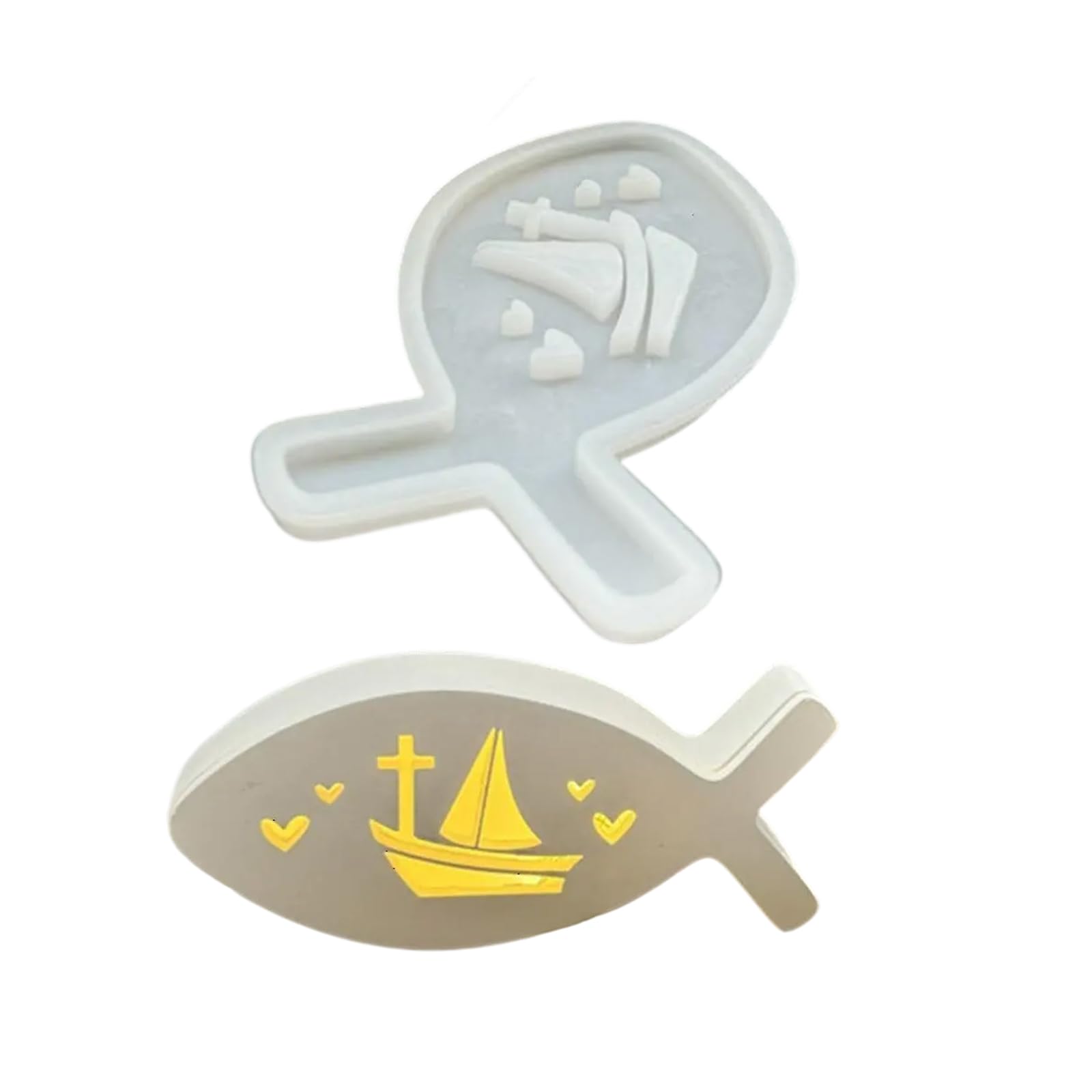 Tsophreniq Sea Creature Fish Silicone Candlestick Molds for Epoxy Resin Making Holder Tealight Holder Gypsum Decoration Silicone