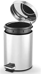 Powermaid Lixeira Redonda em Aço Inox com pedal emborrachado - 3 litros