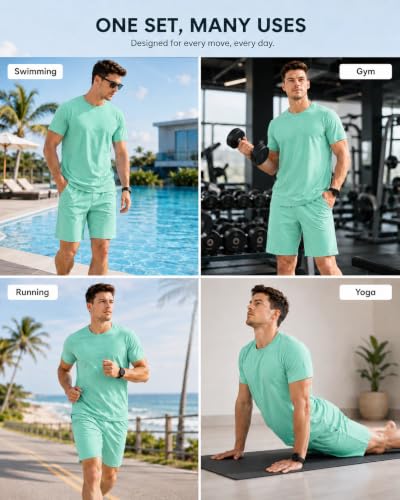 Image of Swimming Costume for Man | Co Ords for Men | Swim Suit for Men - Lightweight Quick Dry Beach & Gym Set Built to Water & Training