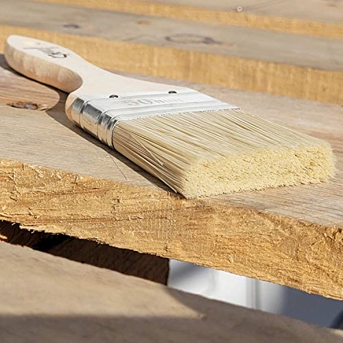 TubeRoo Malerpinsel Set 4X 50 mm Flachpinsel für Lacke Lasuren Öle Wand-Farben Acryl, Lackierpinsel, Lasurpinsel, Farbpinsel am Holz Metall