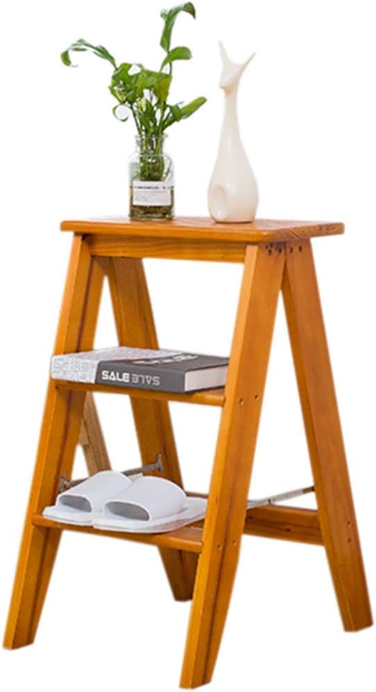 Home Step Stools,Step Stool | Stair Chair Seats | Portable Flower Rack | 3-Step Ladder Chair | Multifunctional Folding Chair | Fold up Library/Kitchen/Office Steps,B,C
