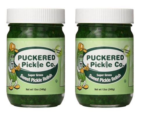 Puckered Pickle Relish, Sweet Green, 12.0 Ounce (Pack of 2)