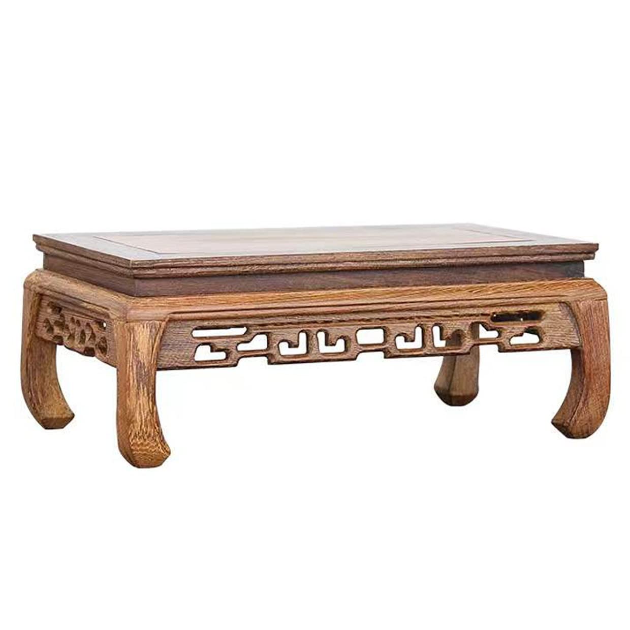 Little Shrine Table,Small Altar Table for Spiritual,Hand Carved Alter Mni Puja Table Shrine Wooden Display Wiccan Witchcraft Personal altar Buddhist Statue Stand(L:12.60 * 7.87 * 4.53in)(L:12.60*7.87*