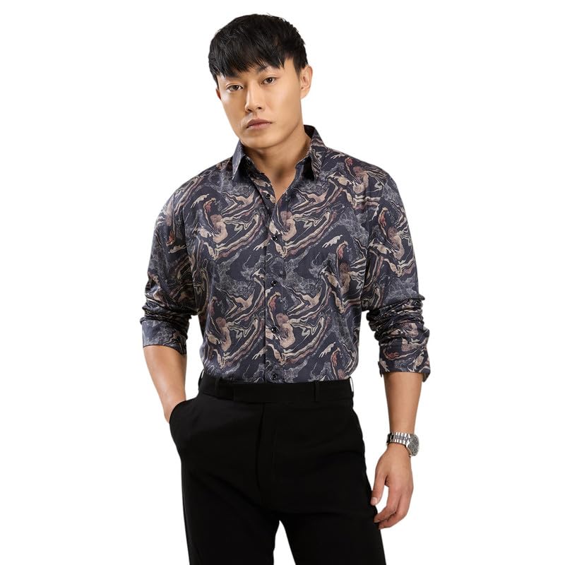 Image of MARK & ALBERT Men's Slim Fit Cotton Formal Shirt