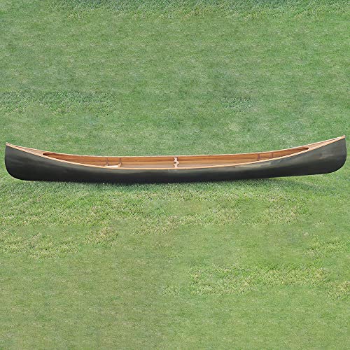 Old Modern Handicra's Wooden Canoe Dark Stained Finish Real Canoe 18' Natural Wood