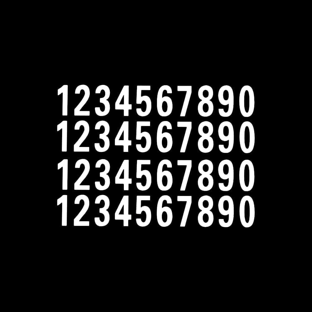40Pcs White Pieces Reflective Mailbox Number Sticker Decal Adhesive Reflective Address Numbers Number 0-9 for Window, Signs, Door, Cars, Mailbox Accessories and Hardware (1inch)