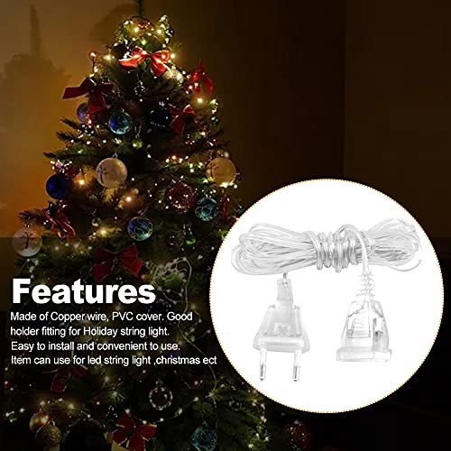 Iayokocc 5M Clear Extension Cord, Portable String Curtain Fairy Light Extension Cord Easy Install Multifunctional Power Extension Cable For Lights Decoration(Us Plug) #TOP3