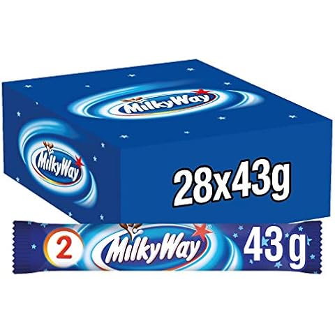 Milky Way Chocolate Bar Bulk Box, Chocolate Gift, Nougat and Chocolate Bulk Box, 28 Bars of 43 g Cover