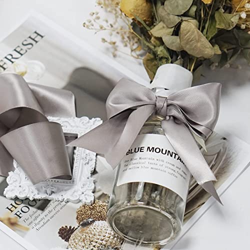 Image of Double Face Silver Satin Ribbon 2 inch X 25 Yards Polyester Silver Ribbon for Gift Wrapping Very Suitable for Weddings Party Invitation Decorations and More