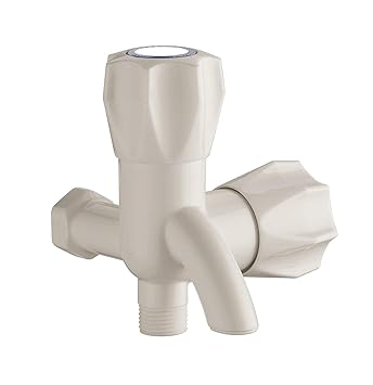 MHS PVC 2 in 1 BIB Cock Tap Wall Mounted for Kitchen/Bathroom White Made of Virgin ABS Plastic Material (1)