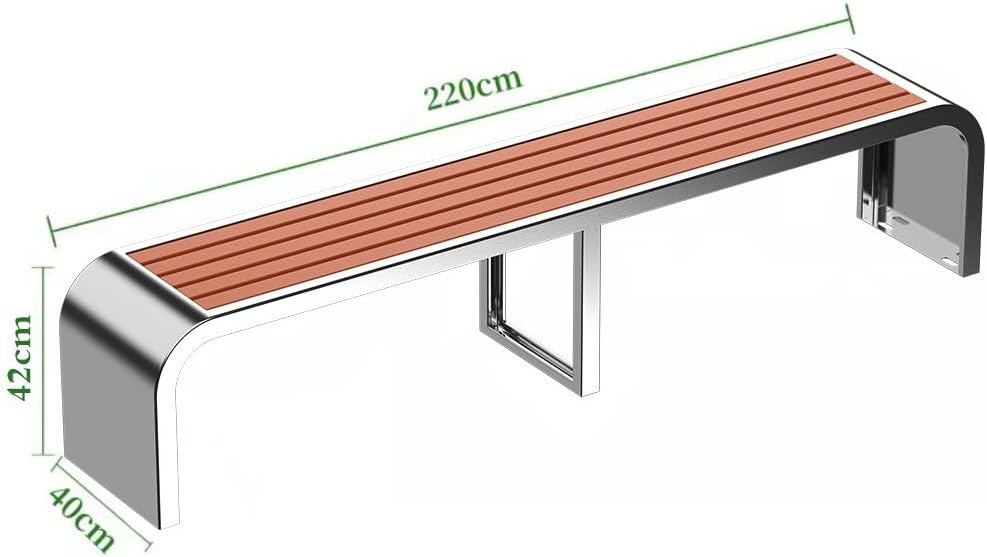 bancas de Patio Exterior Park Outdoor Bench Stainless Steel Square Community Seat Extension