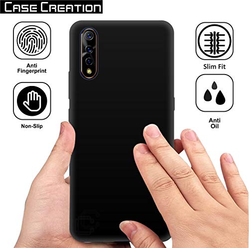 Image of Case Creation for VivoS1 2019 Back case, Vivo S1 Slim Flexible Smart Look case with 360 Camera All Angle Protection (Pure Black)