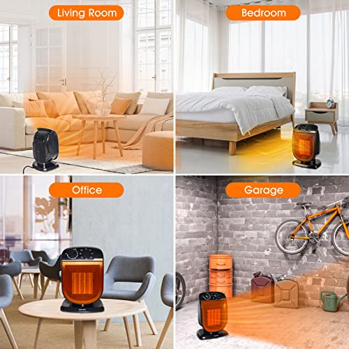 tectake Outdoor Patio Heater, Portable Electric Heaters with Thermostat