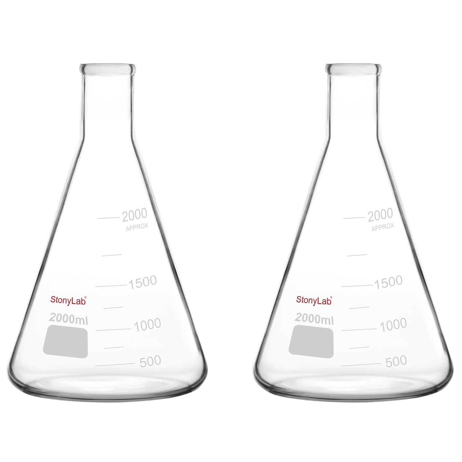 stonylab Erlenmeyer Flasks, 2 Pack 50 ml Narrow Mouth Heavy Wall Borosilicate Glass Erlenmeyer Flask Laboratory Glassware — Amazon image 11