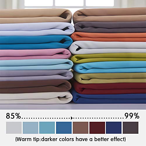 Yakamok Room Darkening Thermal Insulated Soft and Smooth Curtains with Grommet for Living Room(2 Panels,52Wx63L, Light Beige)