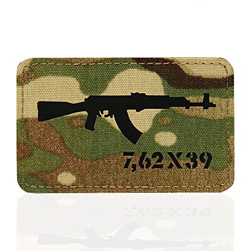 M-Tac AKM Tactical Morale Patch Lazer Cut Hakenverschlüsse, Black/Camo Cover