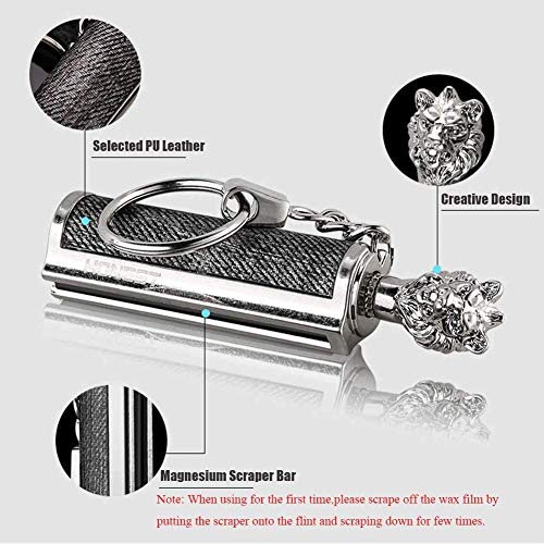 BIASTNR Chaveiro de combinação permanente, isqueiro de liga de fogueira, chaveiro de metal impermeáv