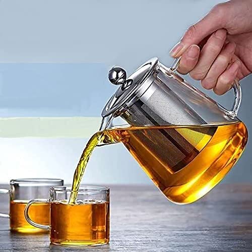 Vastate Glass teapot and flower tea kettle Can be cooked on stove top for tea and coffee inner is 304# stainless steel holder 2-4cups (Size : 330g)