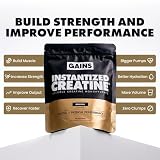 Gains in Bulk Intantized Creatine Bundle, Soluble Pre Workout Powder, Supports Muscle Building, Strength and Performance, Unflavored and Raspberry, 60 Servings