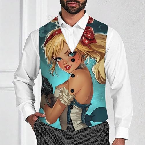 Pinup-Women Men's Suit Vests Business Formal Dress Vest V-Neck Waistcoat for Wedding Casual2