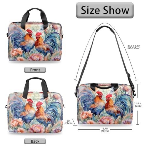 Maletín Vintage Rooster Flower para Laptop 16 Pulgadas miniatura 5