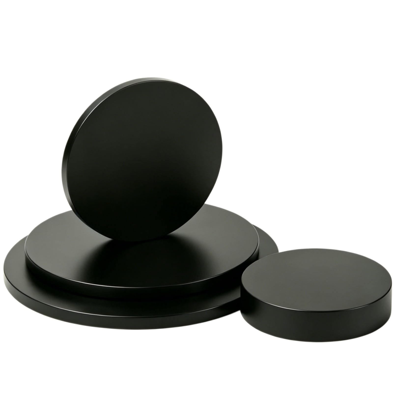 Purzen Black ABS Plastic Round Plate with Smooth Matte Finish Drillable Paintable Compatible 20mm Dia. Circular Board for DIY Projects,1mm