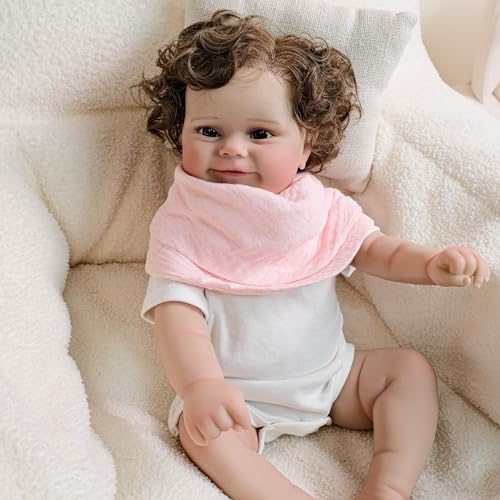 Zero Pam Muñecas Bebe Reborn 20 Pulgadas Muñeca Bebe Realistas con Pelo Tela Suave Boby Muñecas Realistas Sonriendo como Bebés De Verdad con Accesorios para Niños
