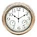 Rachlicy Wanduhr Dekorative runde Uhr Garten Wandthermometer batteriebetriebene Uhren mit Thermometer Hygrometer für Wohnzimmerstil2 (Keine Batterie)