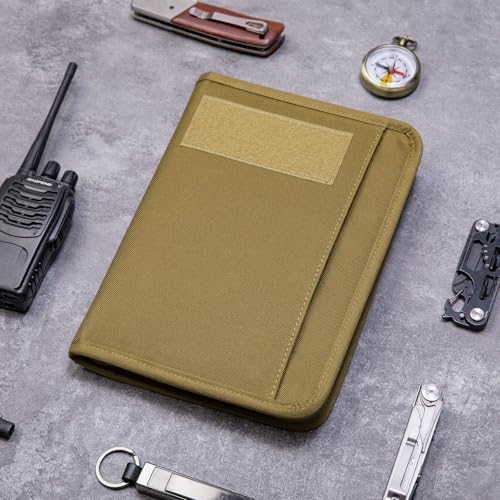 Bloc-notes rechargeable à 6 anneaux Kosibate imperméable armée avec fermeture éclair - 6