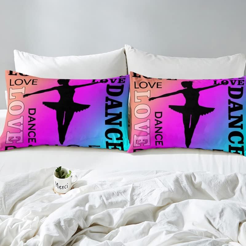 Miniatura 4 de Feelyou Love Ballet - Juego de ropa de cama para niñas y niños, ejercicios de piso, funda de edredón decorativa de atletismo, funda de edredón rosa