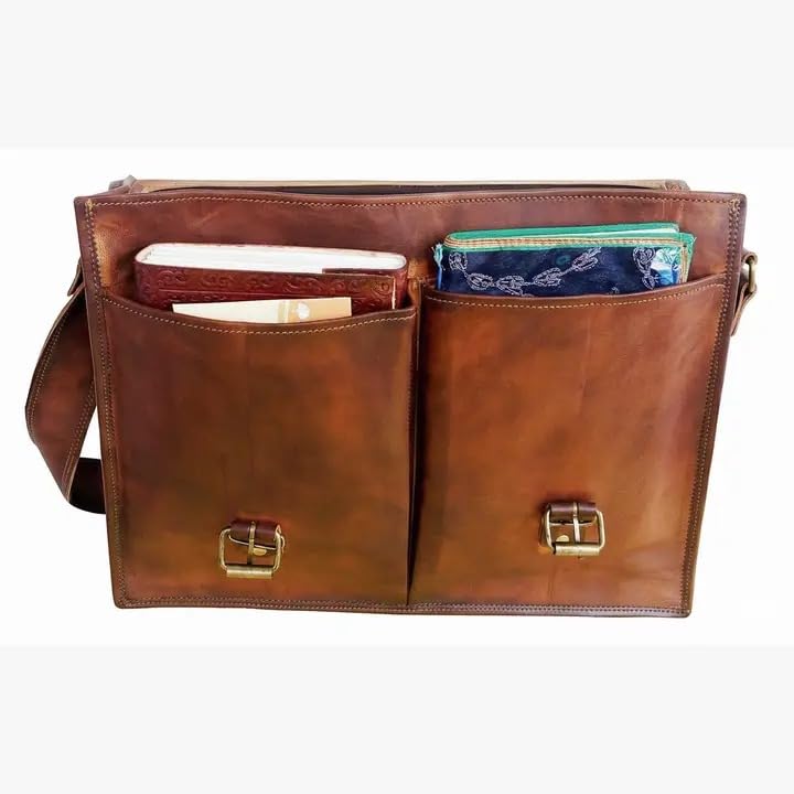 Bolso Messenger de Cuero 18 Pulgadas Vintage para Laptop miniatura 3