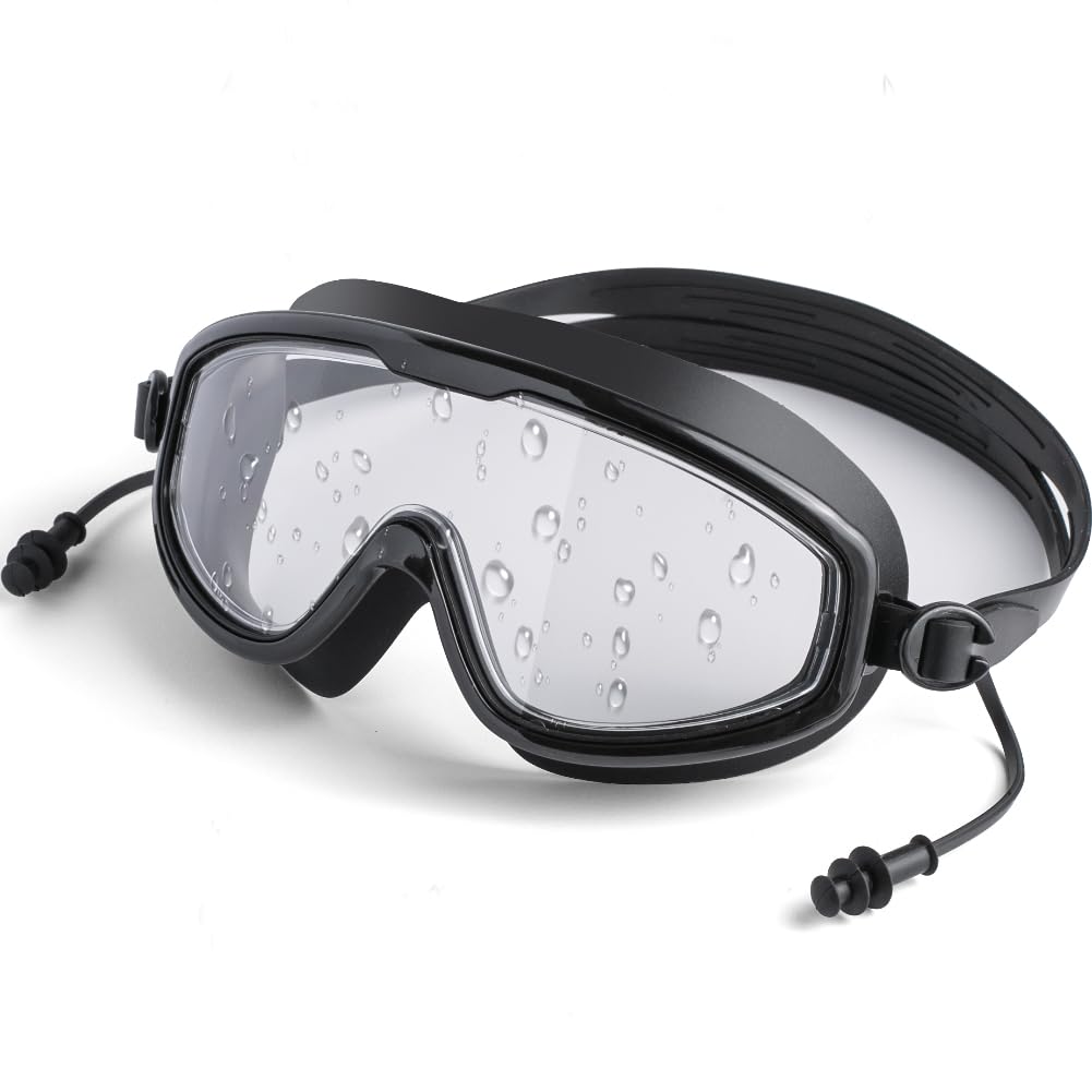 Swim Goggles 180° Clear Vision, No Leaking Anti-Fog Swimming Goggles for Adult Men Women Youth, UV Protection Pool Goggles