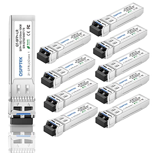 Image of QSFPTEK 10GBASE-LR SFP Module, SFP+ 1310nm 10km Duplex LC SMF DOM Optical Networking Transceivers, MINI GBIC Compatible SFP-10G-LR, and Other Open Switch, 10pc