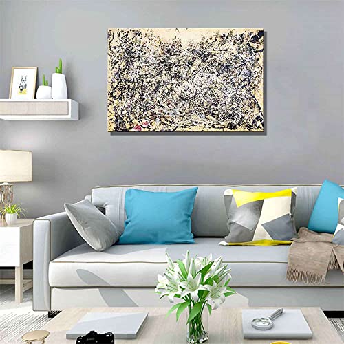 Yajierui Cuadros Decoracion Salon Modernos Jackson Pollock 《NO 661》Talla (40x60cm) 16x24...