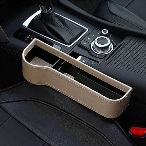 Car Seat Gap Filler Premium PU Full Leather Seat Console Organizer, Car Pocket Organizer, Car Interior Accessories, Car Seat Side Drop Caddy Catcher, Storage Box, Console Side Pocket (1 Pack)