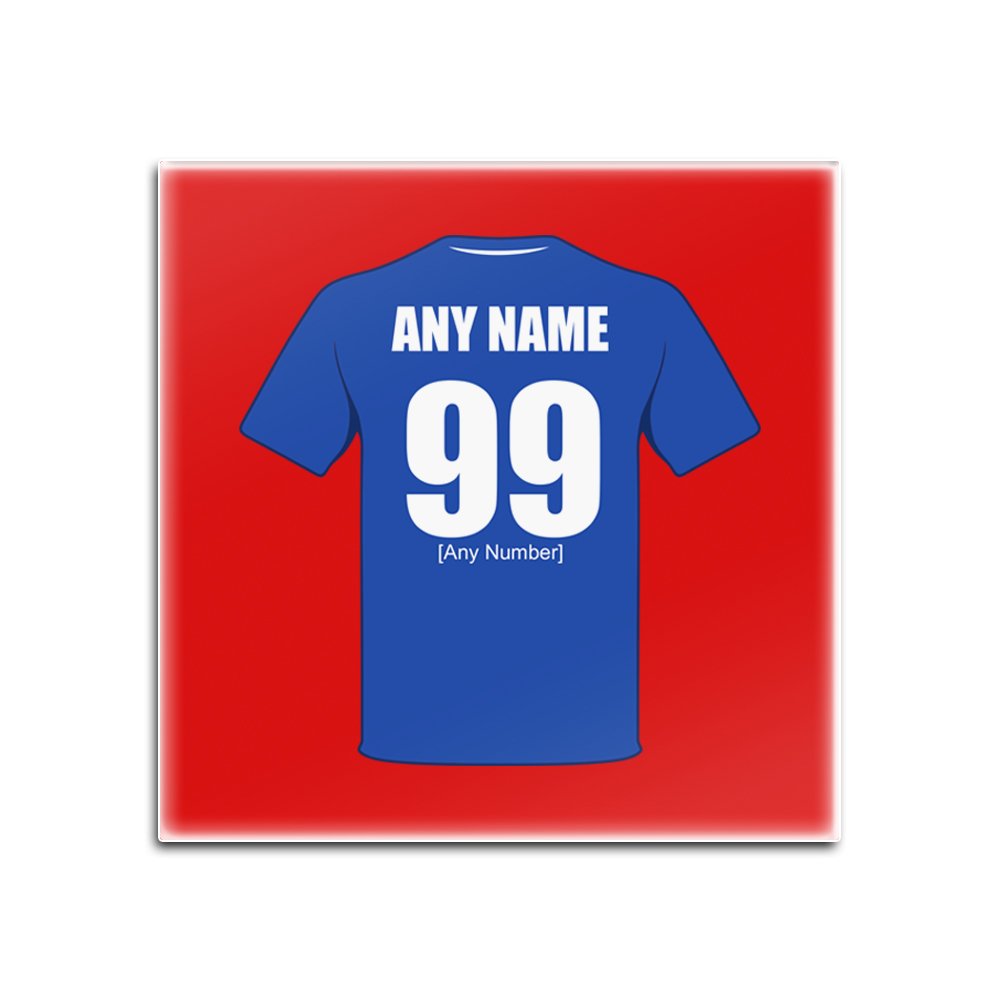 UNIGIFT Personalised Gift - Chesterfield Square Gloss Hardboard Coaster (Football Club Design Theme, Colour Options) - Any Name/Message on Your Unique Mat Pad - Spireites