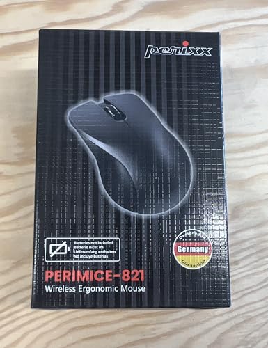 Image of Perixx PERIMICE-821IB Wireless Bluetooth Mouse - Silent Click - Ergonomic Design - Iron Black