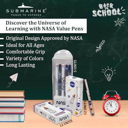 Image of Submarine 29 Pcs Ball pens set for School and Office stationery, Original Design Approved by NASA, Blue Ink Refill, Value Saver Pack, Multicolored, Perfect for corporate gifting