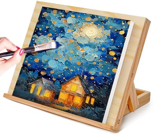 DRAWLEX Easel for Painting - Tabletop Easel Stand, Adjustable Angle Art Wooden Easels for Painting, Canvases, Books, Artwork Displays Etc,13 4/5 Inches by 11 2/5 Inches