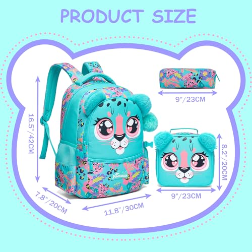 Meetbelify Kids Backpacks for Girls School Bag Cute Girls Backpacks Ages 8-10 with Lunch Box Bookbag Set Travel Backpack for Elementary Preschool Students2