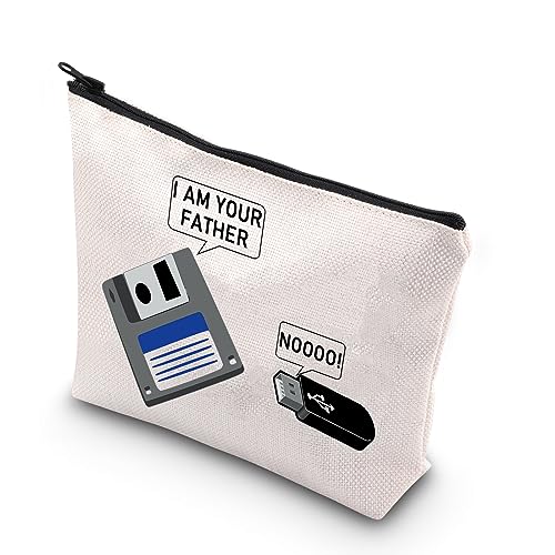 BDPWSS Programmer Gifts Funny Computer Tech Science Engineering Makeup Bag i Am Your Father Noooo Floppy Disk And USB Gift (Father Noooo)