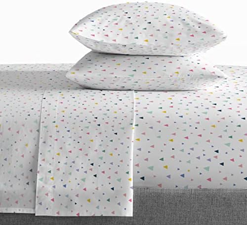Saturday Park Multicolor Triangles Full Sheet Set - 4 Piece 100% Organic Cotton Sheets - GOTS & Oeko-TEX Certified