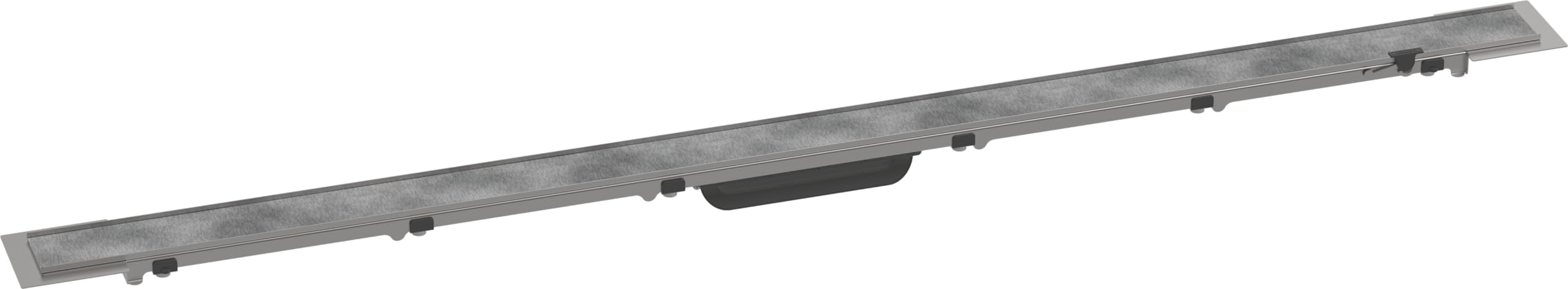 hansgrohe RainDrain Rock - Caniveau de douche linéaire 1200 mm, Siphon de sol découpable et carrelable, 56034000