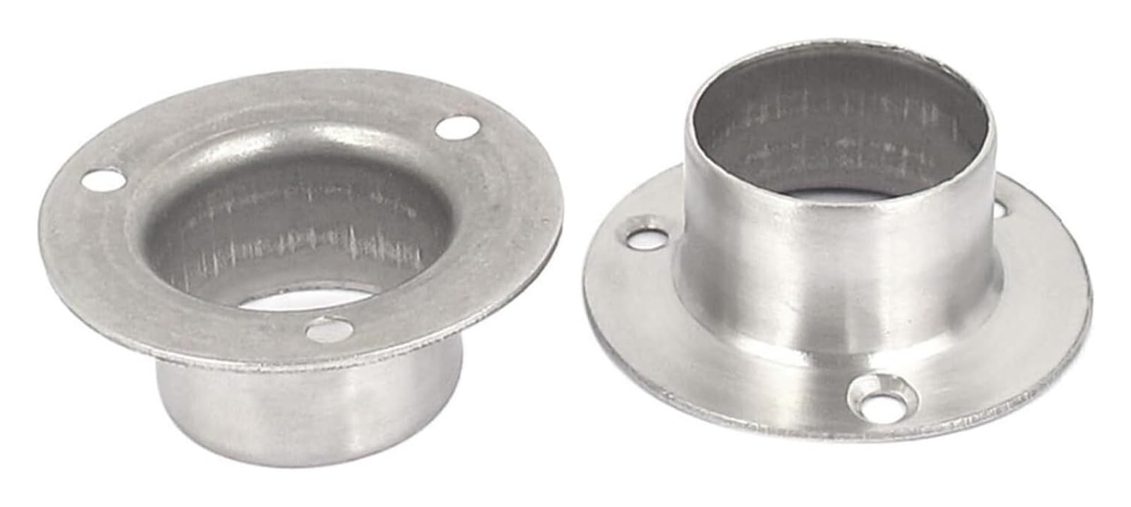 QRLKJHGFA Round Wardrobe Brackets Sockets, 2pcs Hanging Rail Rod End Flange Support Bracket Socket For 19-32mm Pipe Silver Tone(19mm)